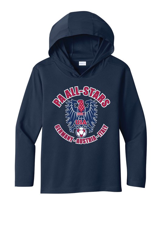 PA All-Stars Youth Drifit Long Sleeve T-shirt with Hood